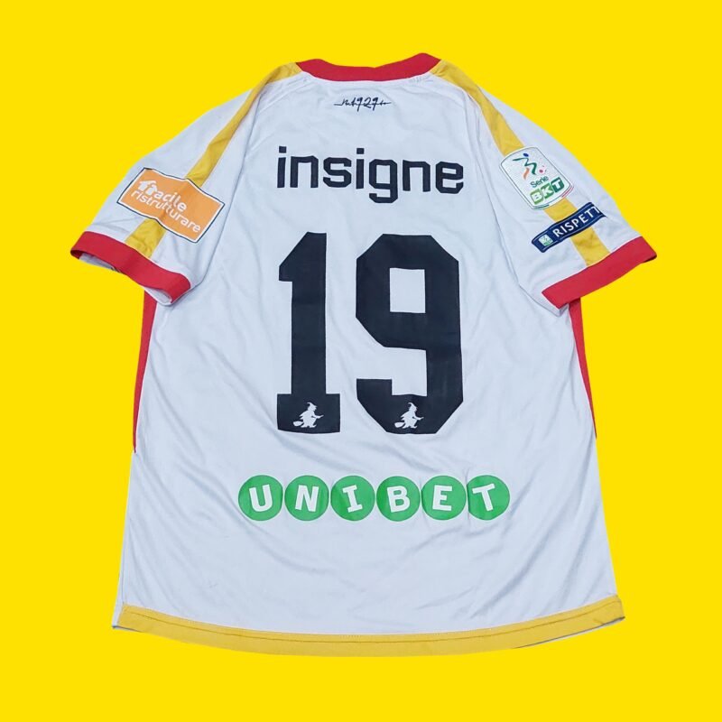 2018 – 19 BENEVENTO AWAY MATCHWORN SHIRT ROBERTO INSIGNE