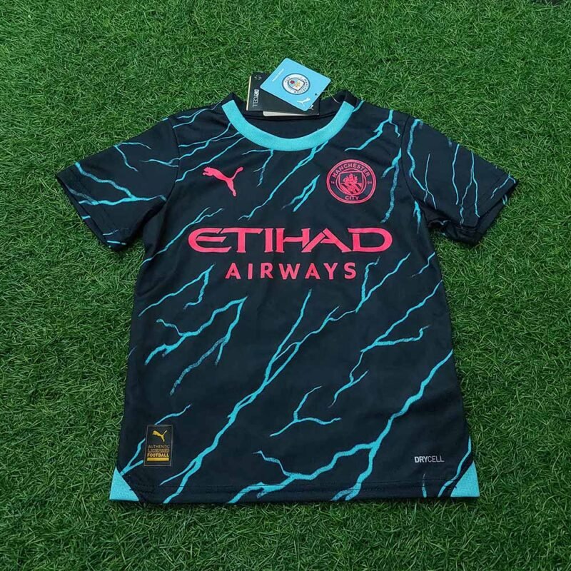 2023 – 24 MANCHESTER CITY THIRD MINI KIT SHIRT - Image 4