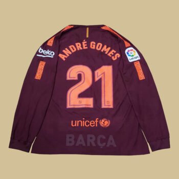 2017 – 18 BARCELONA THIRD LS PLAYER ISSUE KITROOM STOCK SHIRT ANDRE GOMES