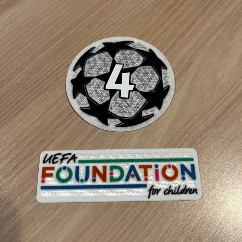 2021 - 24 AJAX AMSTERDAM CHAMPIONS LIGUE 4 TITTLE  + FOUNDATION PATCH