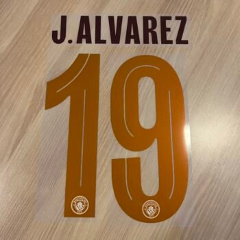 2023 - 24 MANCHESTER CITY AWAY CUP NAMESET JULIAN ALVAREZ
