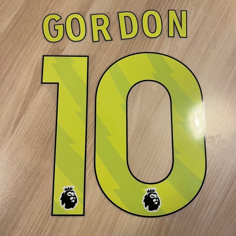 2023 - 24 NEWCASTLE UNITED THIRD PREMIER LEAGUE NAMESET GORDON