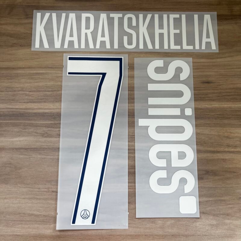 2024 - 25 PARIS ST GERMAIN 4TH NAMESET KVARATSKHELIA + SNIPES SPONSOR