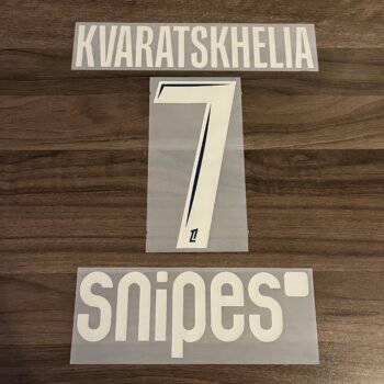 2024 - 25 PARIS ST GERMAIN 4TH NAMESET KVARATSKHELIA + SNIPES SPONSOR