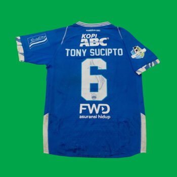 2018 PERSIB BANDUNG HOME MATCH WORN UNWASHED SHIRT TONY SUCIPTO