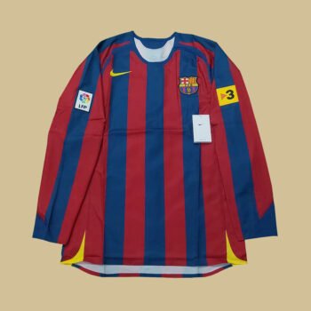 2005 – 06 BARCELONA HOME PLAYER ISSUE LS REISSUE SHIRT