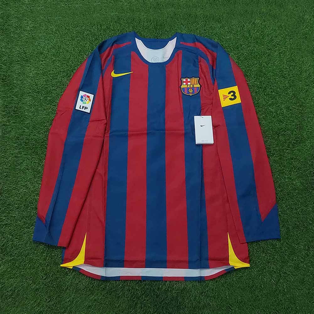 2005 – 06 BARCELONA HOME PLAYER ISSUE LS REISSUE SHIRT RONALDINHO - Image 2