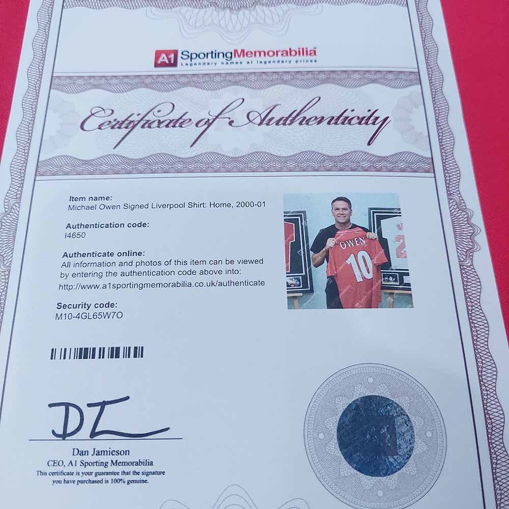 2000 – 02 LIVERPOOL HOME REPRO SHIRT OWEN - Image 4