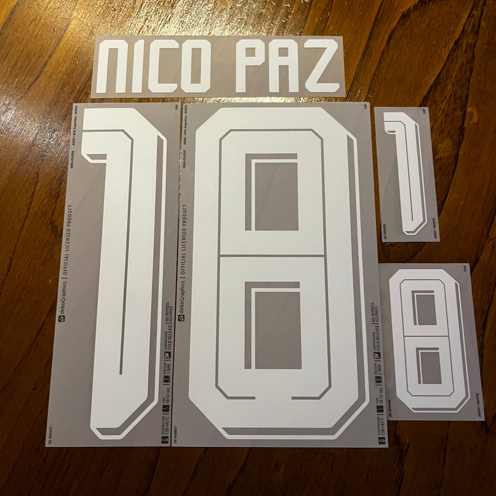 2026 - 28 ARGENTINA AWAY NAMESET NICO PAZ