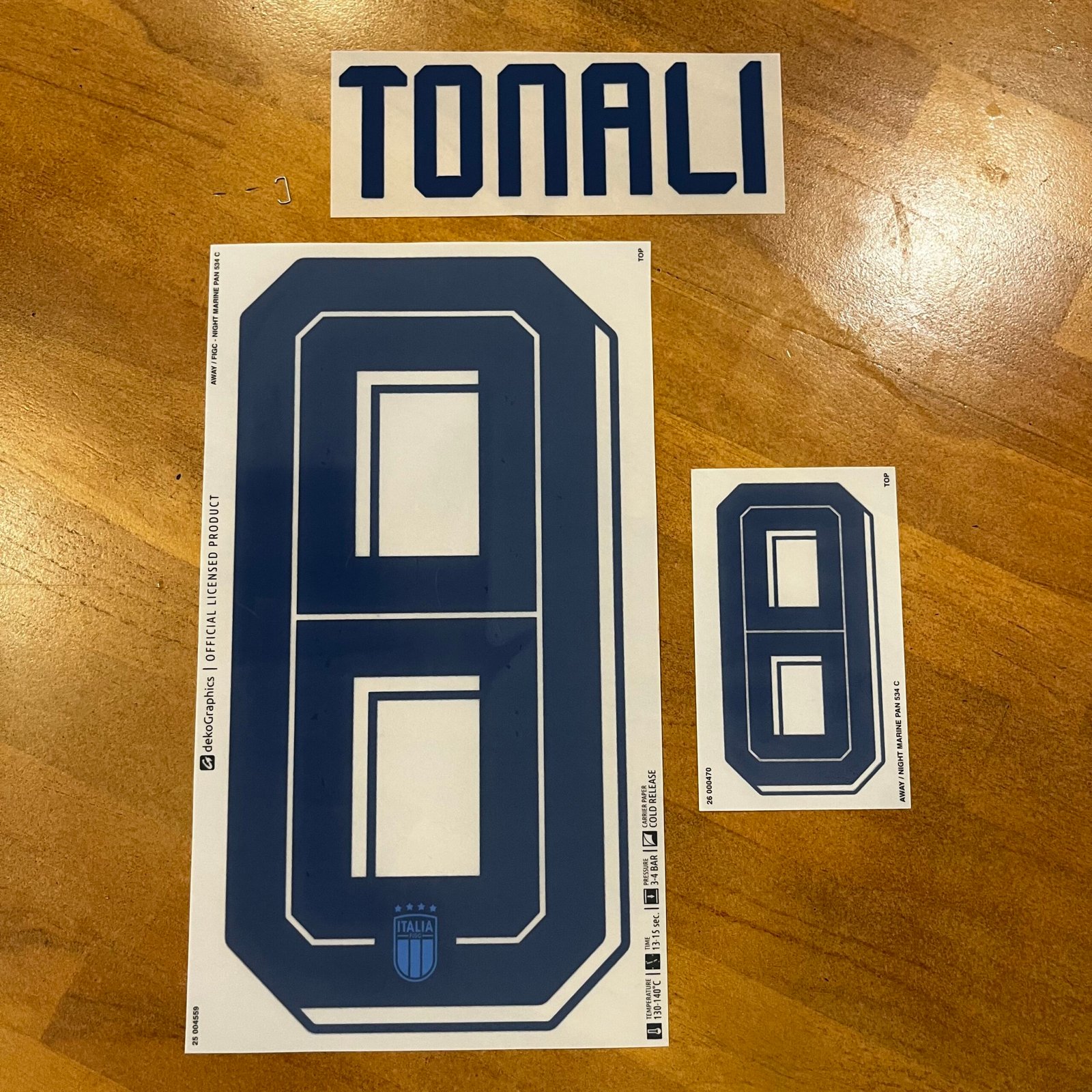 2026 - 28 ITALY AWAY NAMESET TONALI