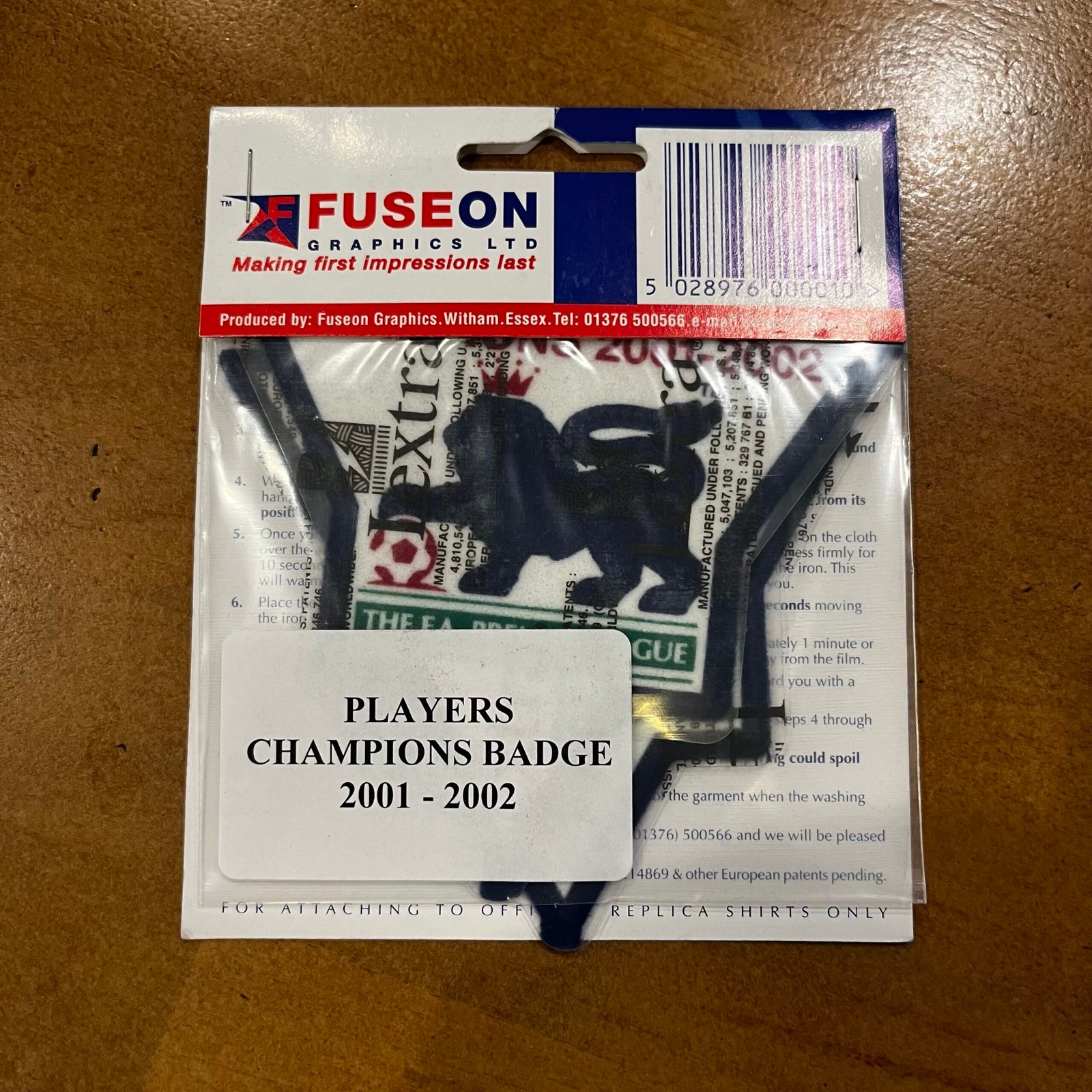 2002 - 03 ARSENAL PREMIER LEAGUE 01/02 CHAMPIONS PATCH