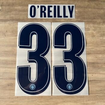 2026 - 27 MANCHESTER CITY HOME / THIRD + 25 /26 HOME CUP NAMESET O ' REILLY
