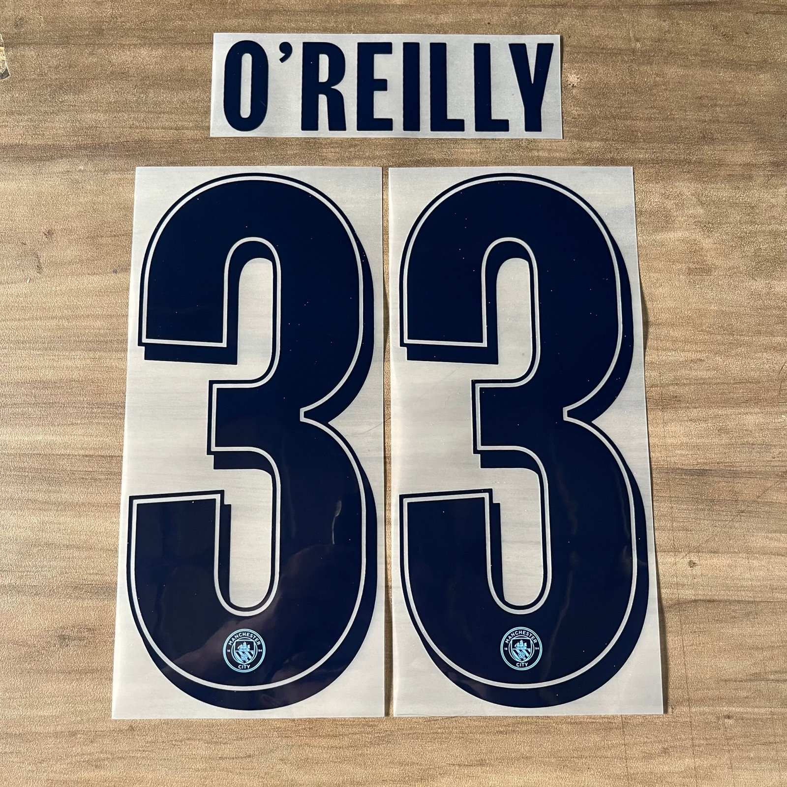 2026 - 27 MANCHESTER CITY HOME / THIRD + 25 /26 HOME CUP NAMESET O ' REILLY